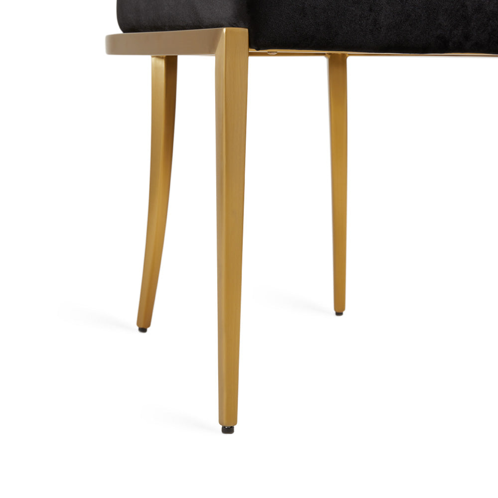 Chaise de salle à manger Oliver en velours noir