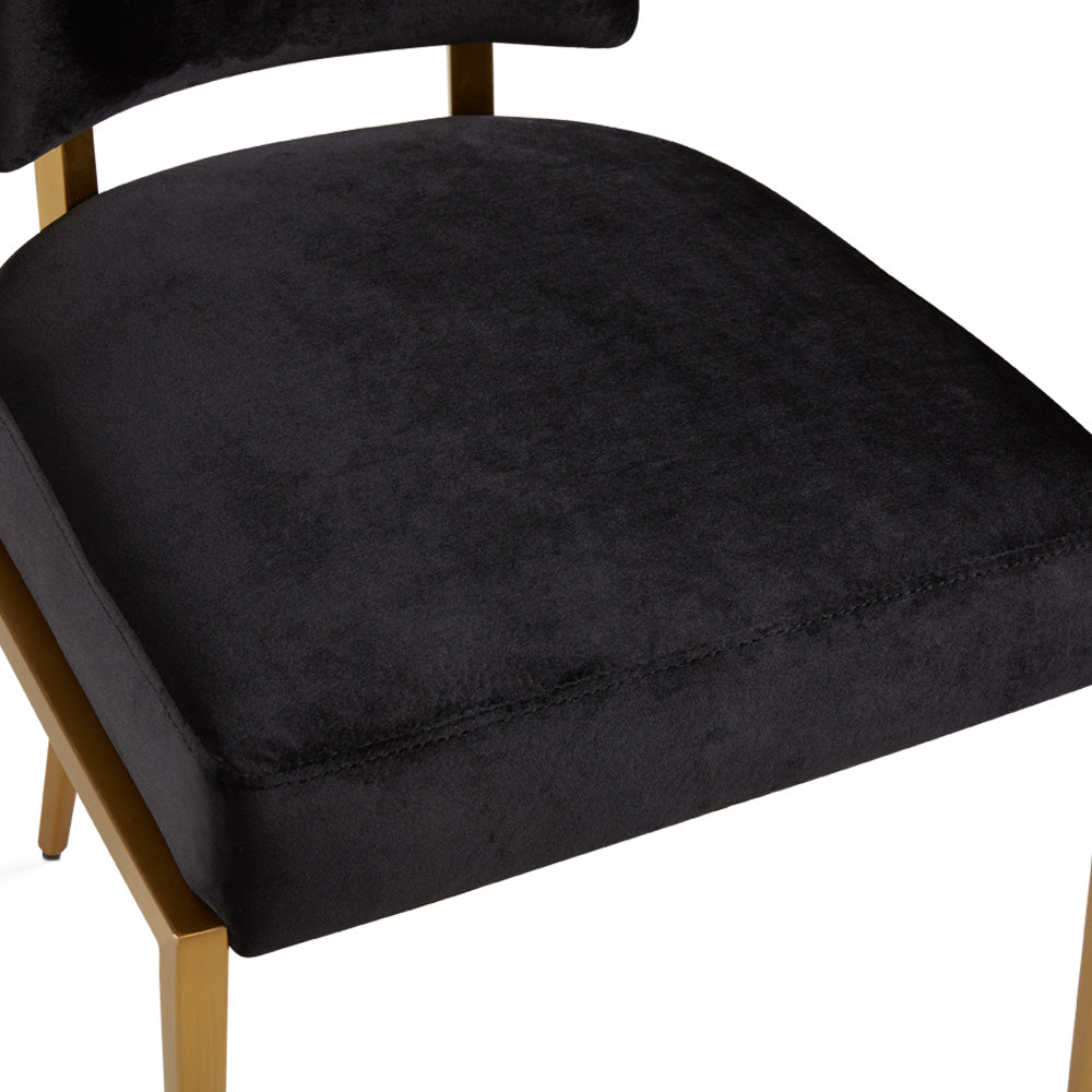 Chaise de salle à manger Oliver en velours noir
