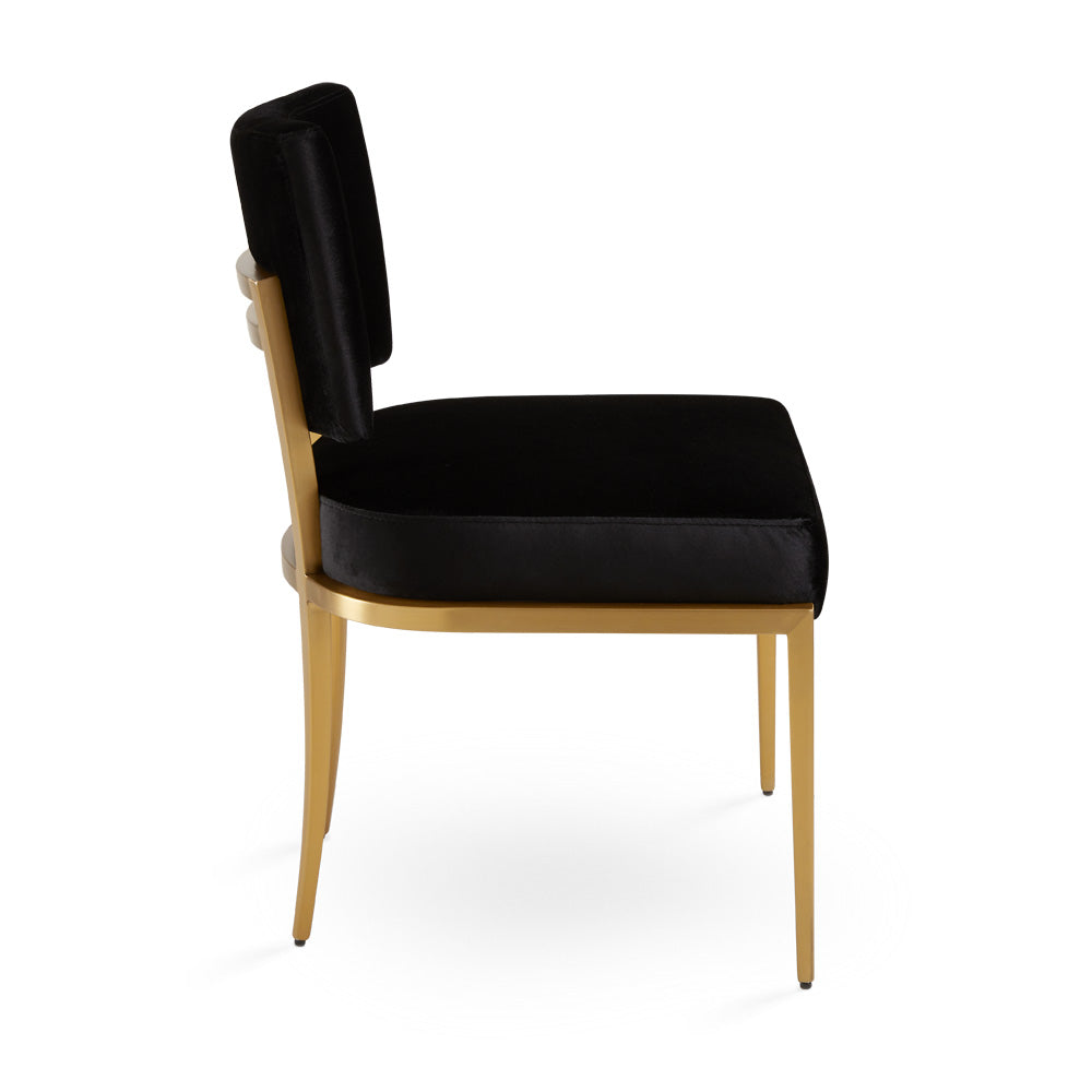 Chaise de salle à manger Oliver en velours noir