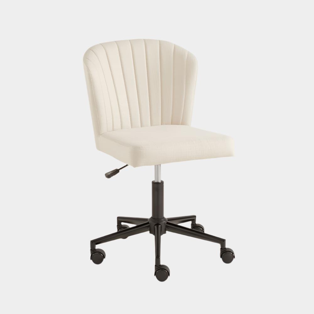 Shell Office Chair Ivory Linen