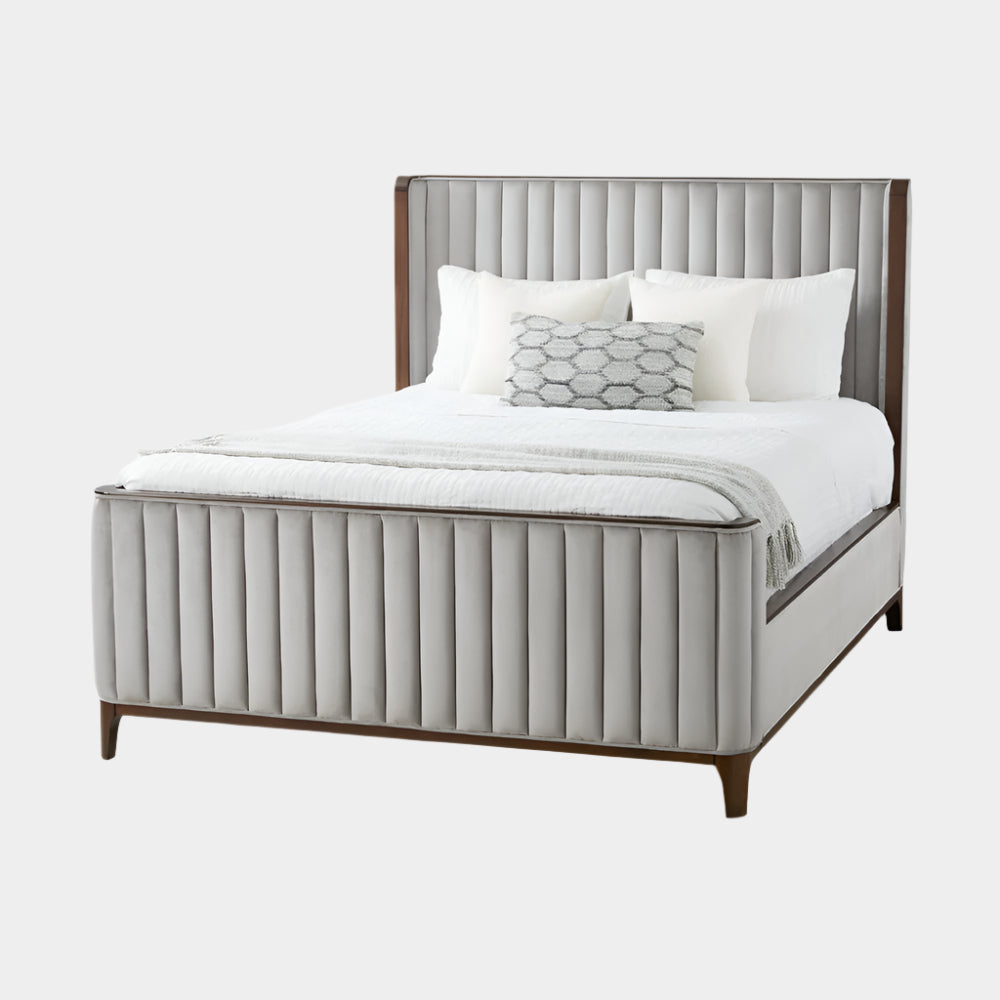 Majestic Bed: Grey Velvet