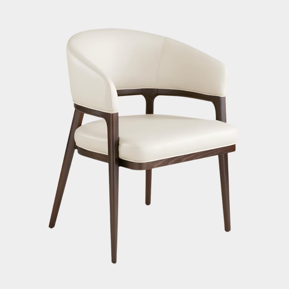 Chaise de salle à manger Erica en similicuir taupe