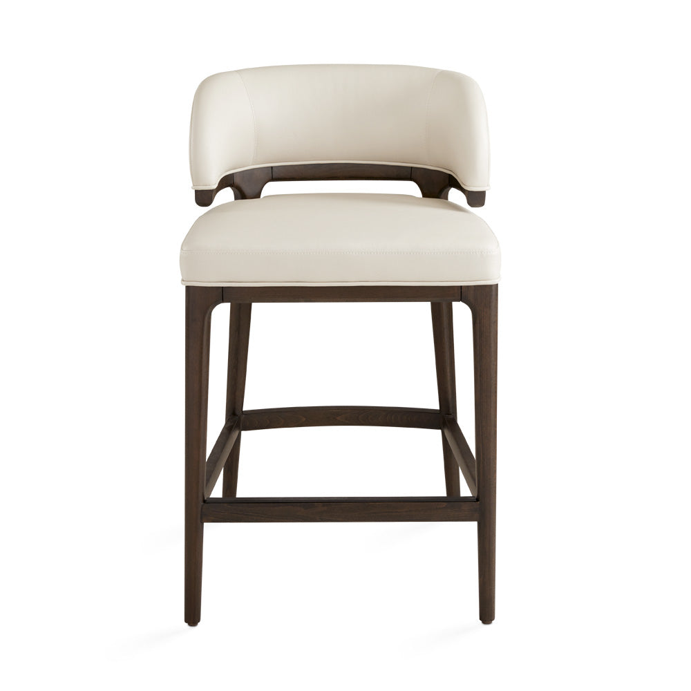 Calvin Counter Chair: Taupe Leatherette
