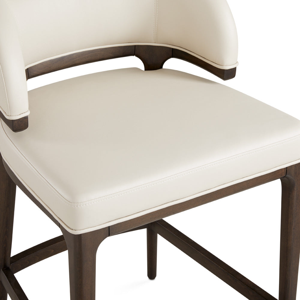 Calvin Counter Chair: Taupe Leatherette