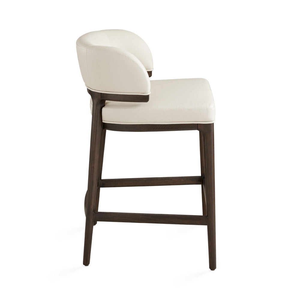 Calvin Counter Chair: Taupe Leatherette