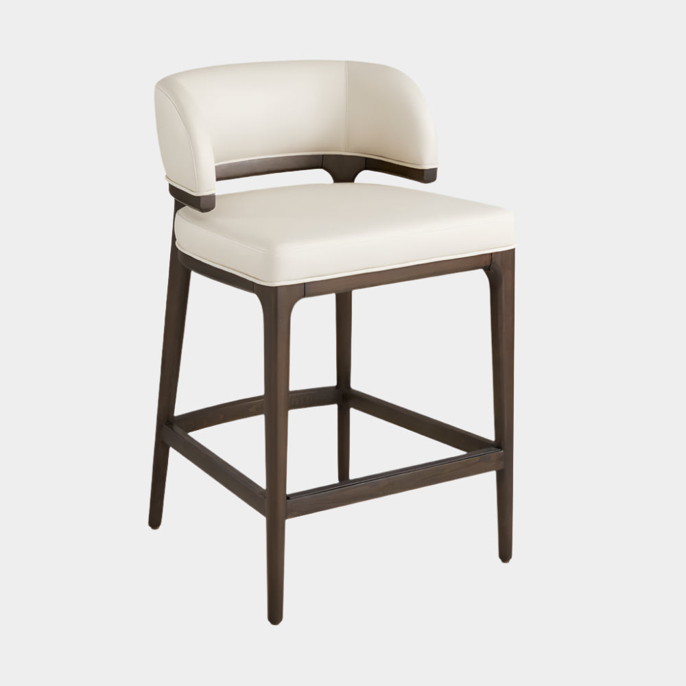 Calvin Counter Chair: Taupe Leatherette