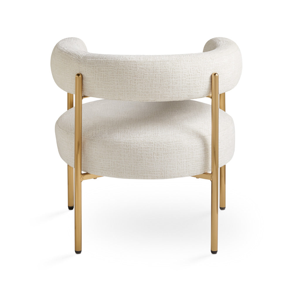 Mallory Accent Chair: Ivory Linen
