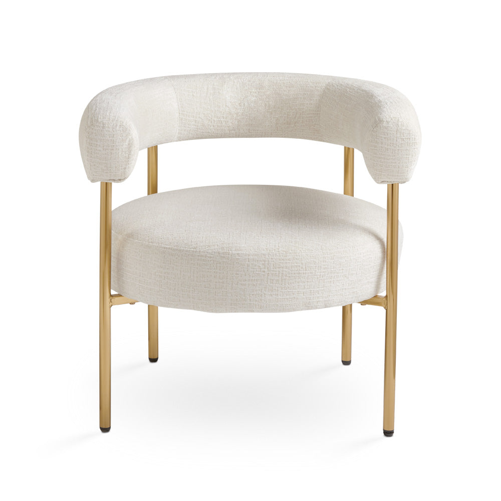 Mallory Accent Chair: Ivory Linen