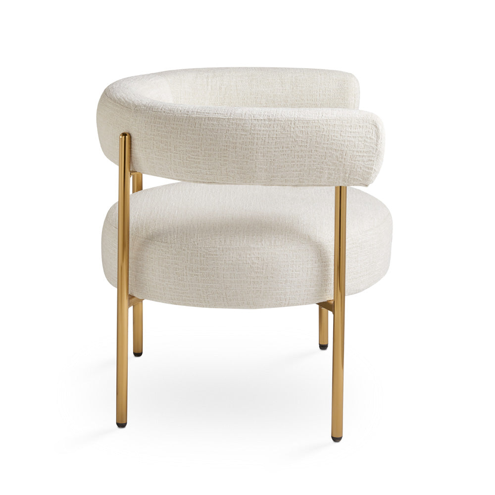 Mallory Accent Chair: Ivory Linen
