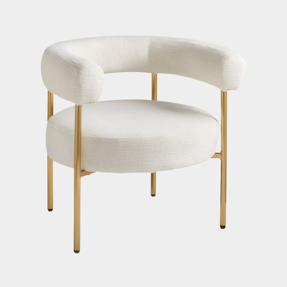 Mallory Accent Chair: Ivory Linen