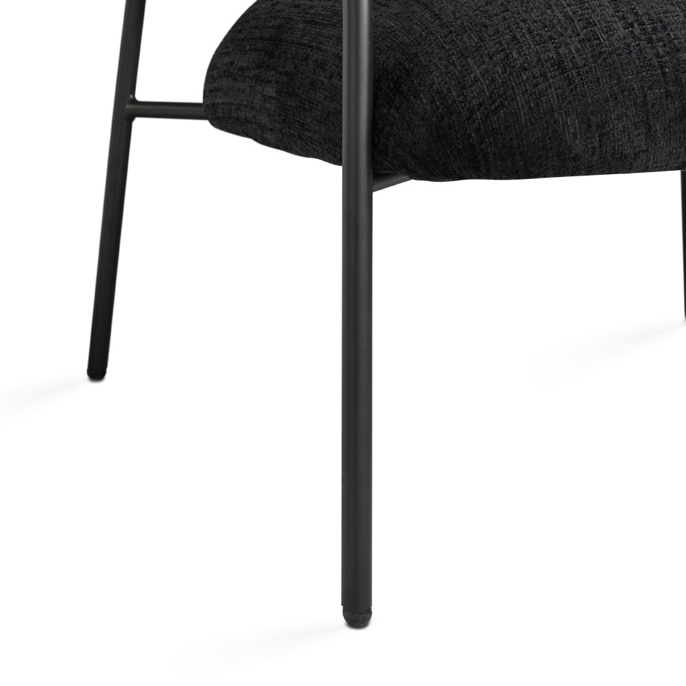 Alvin Accent Chair: Black Linen