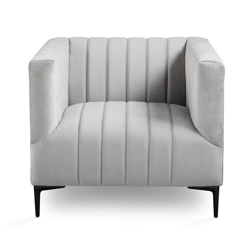 Florian Accent Chair: Grey Velvet