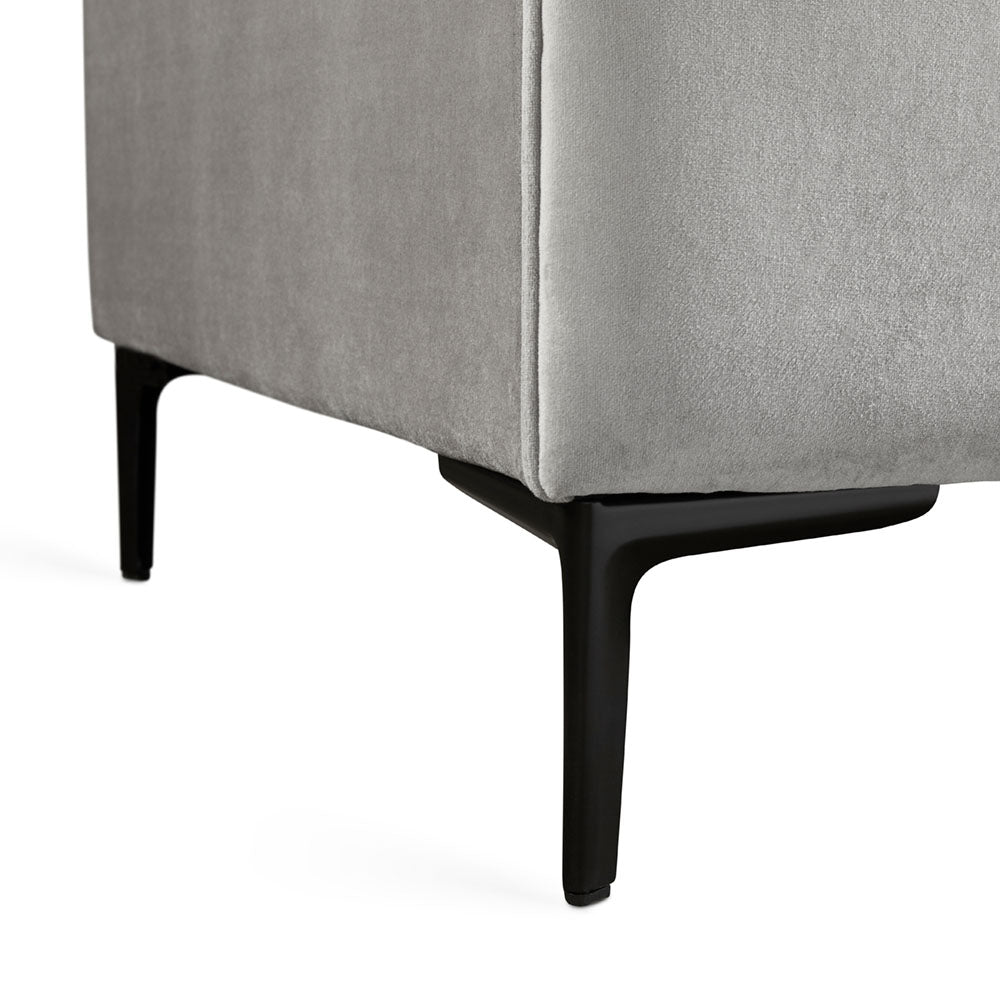 Florian Accent Chair: Grey Velvet