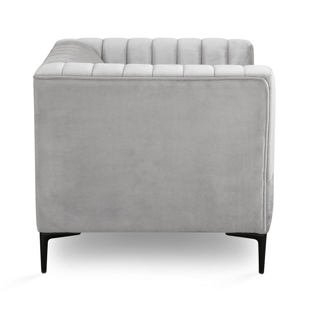 Florian Accent Chair: Grey Velvet