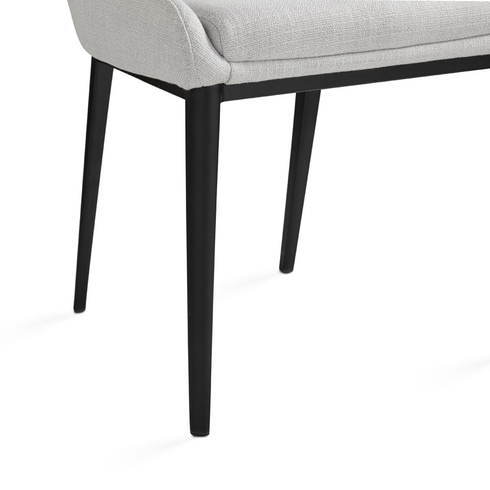 Moyra Dining Chair: Light Grey Linen