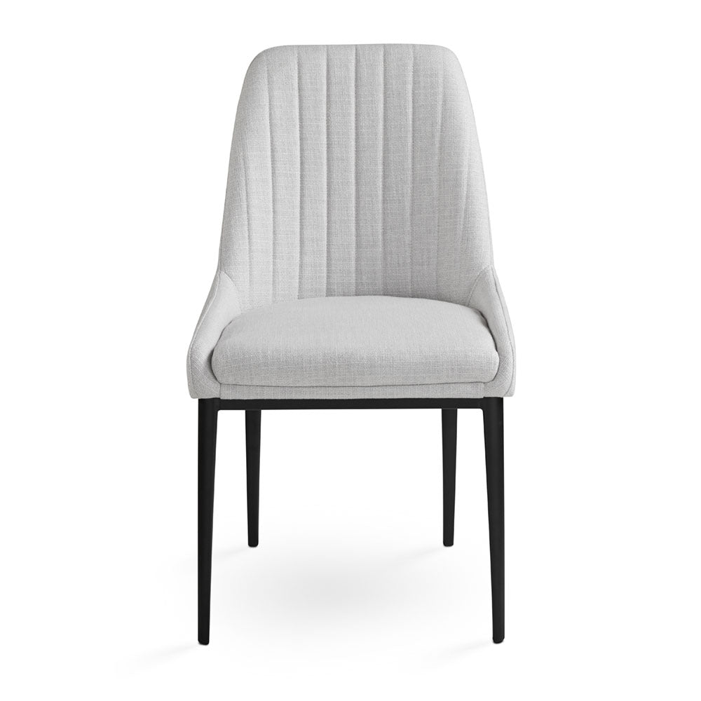 Moyra Dining Chair: Light Grey Linen