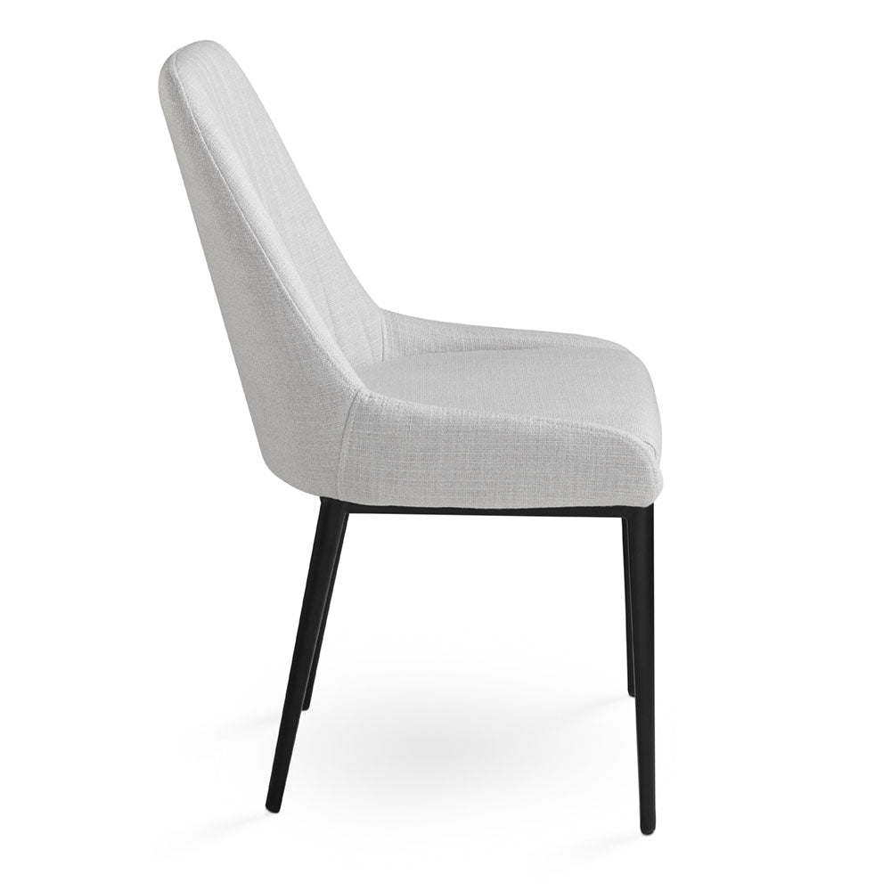 Moyra Dining Chair: Light Grey Linen