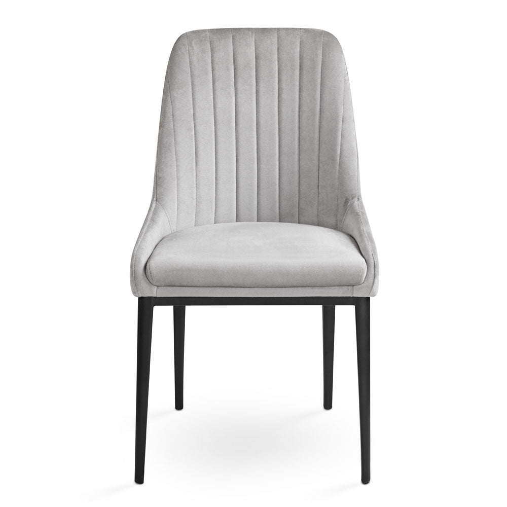 Moyra Dining Chair: Grey Velvet