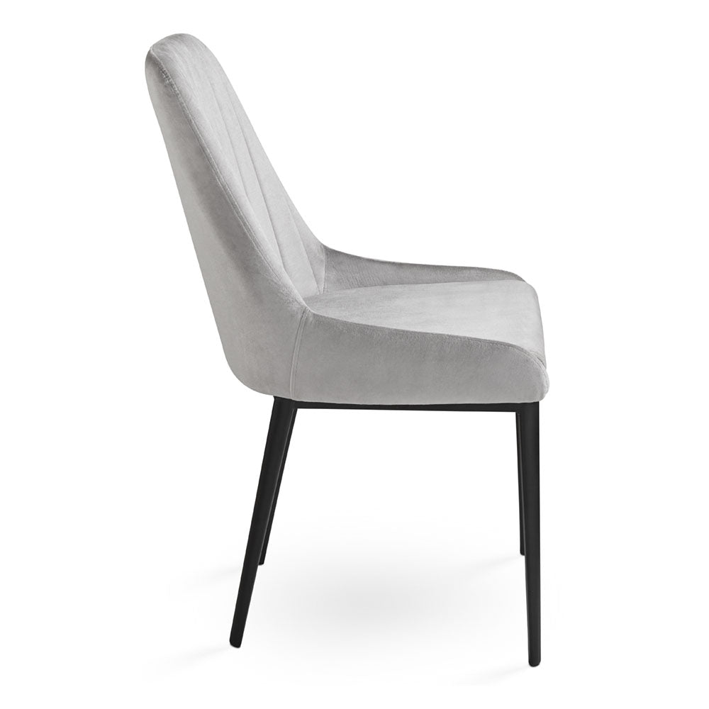 Moyra Dining Chair: Grey Velvet