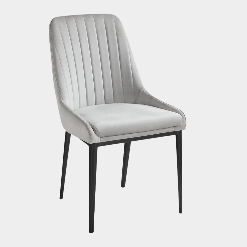 Moyra Dining Chair: Grey Velvet