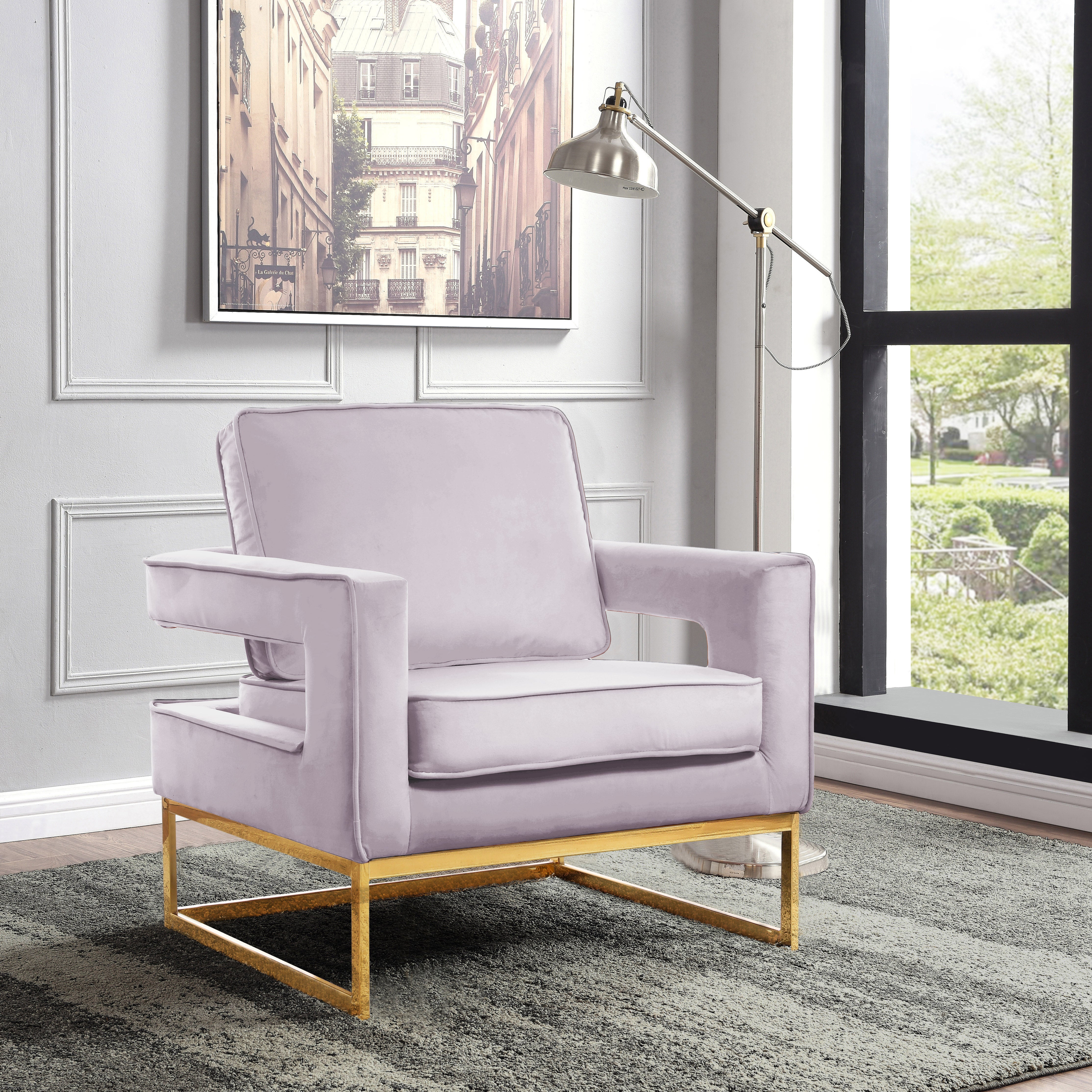 Fauteuil d'appoint rembourré en chenille Vivi