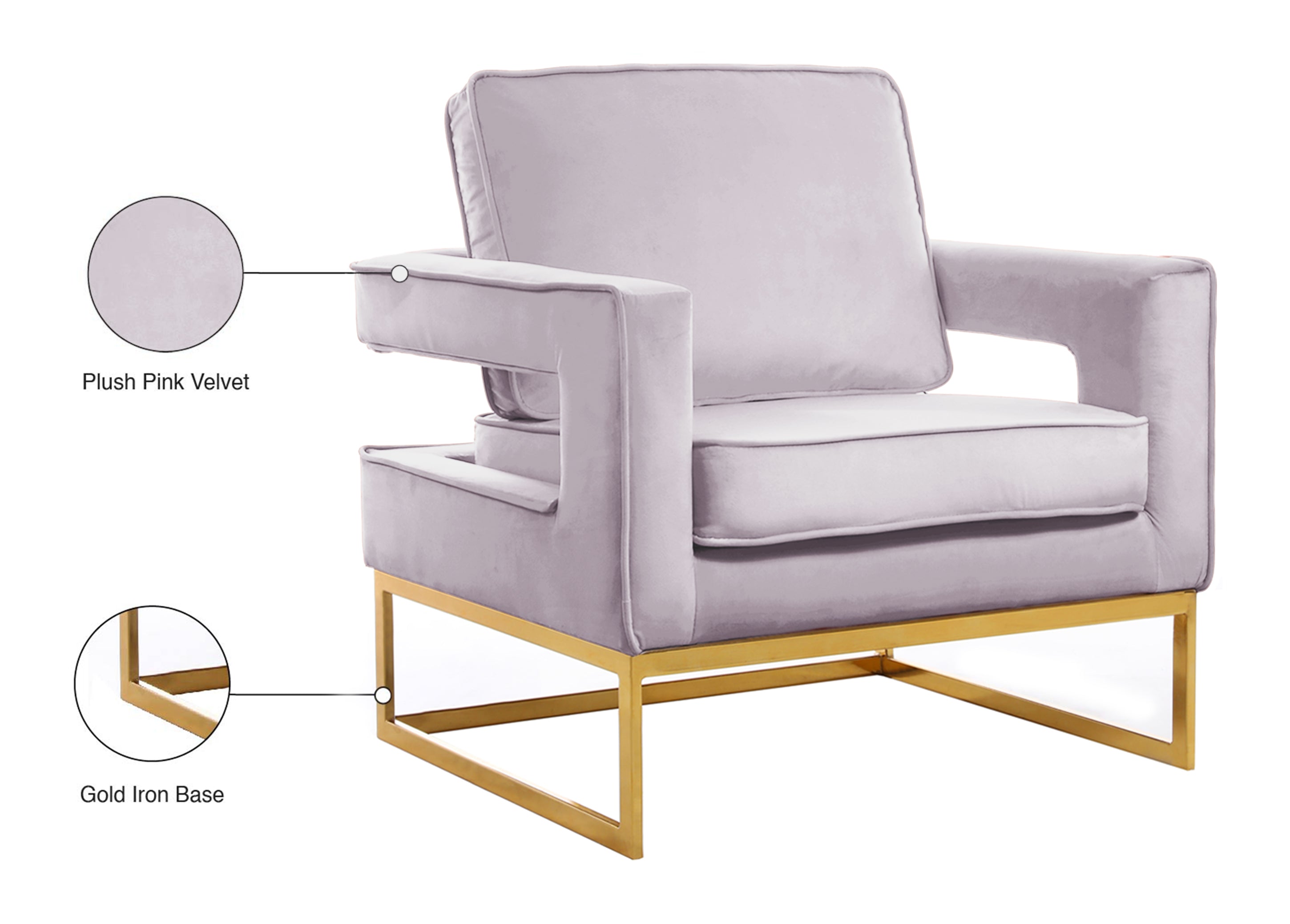 Fauteuil d'appoint rembourré en chenille Vivi