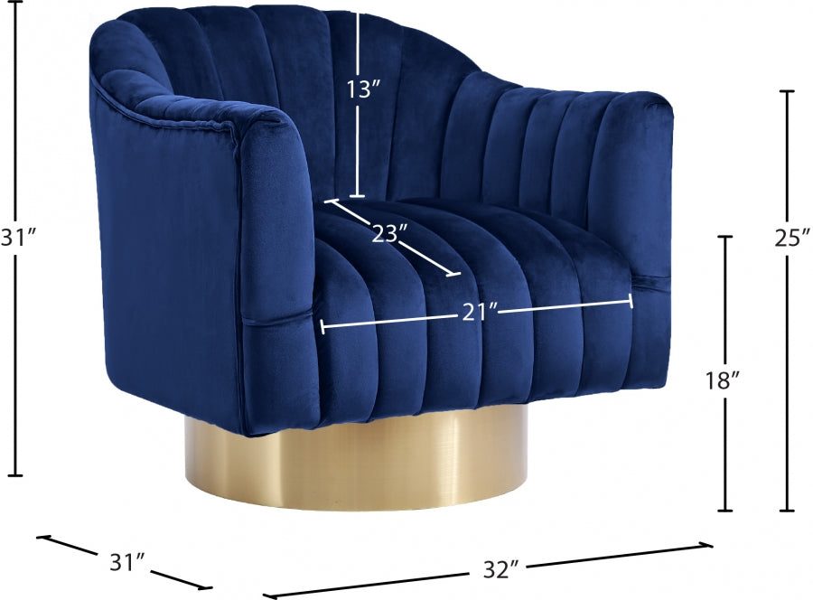 Farrah Velvet Upholstered Swivel Accent Chair