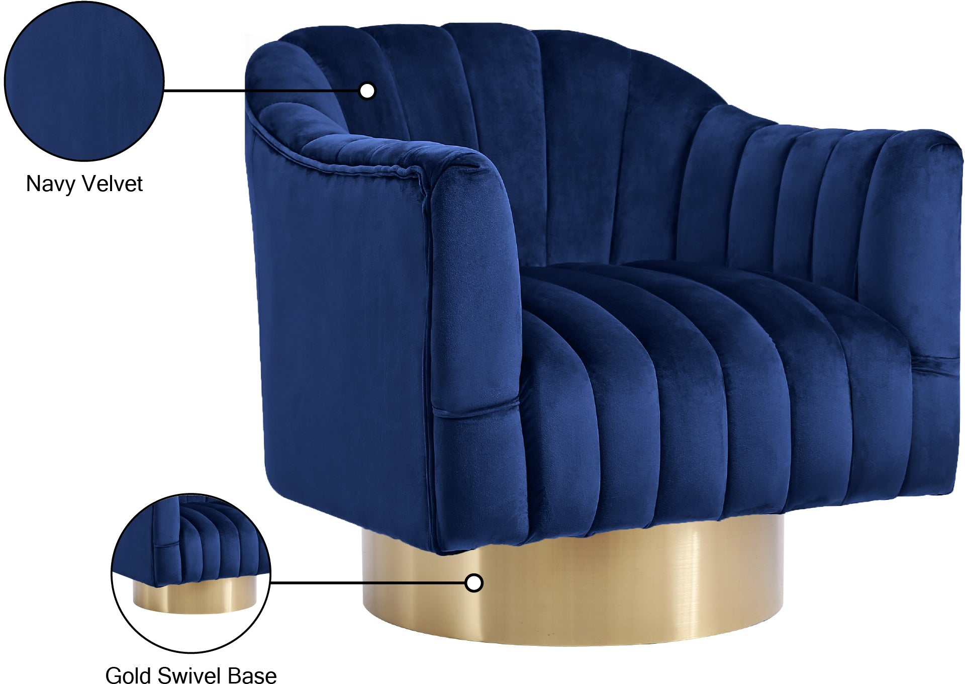 Farrah Velvet Upholstered Swivel Accent Chair