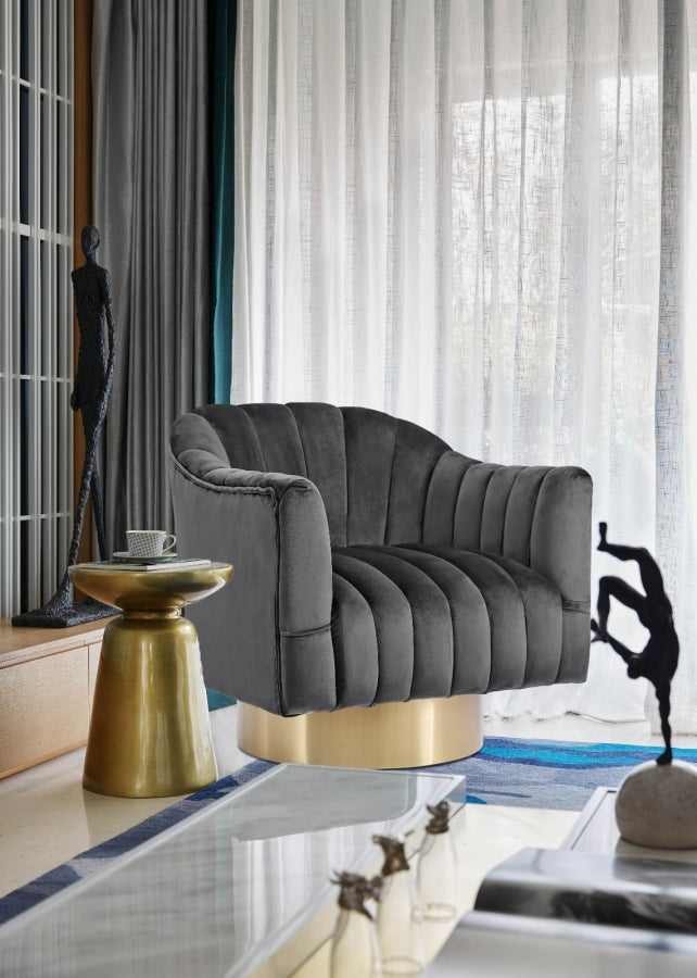 Farrah Velvet Upholstered Swivel Accent Chair