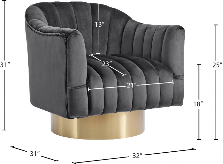 Farrah Velvet Upholstered Swivel Accent Chair