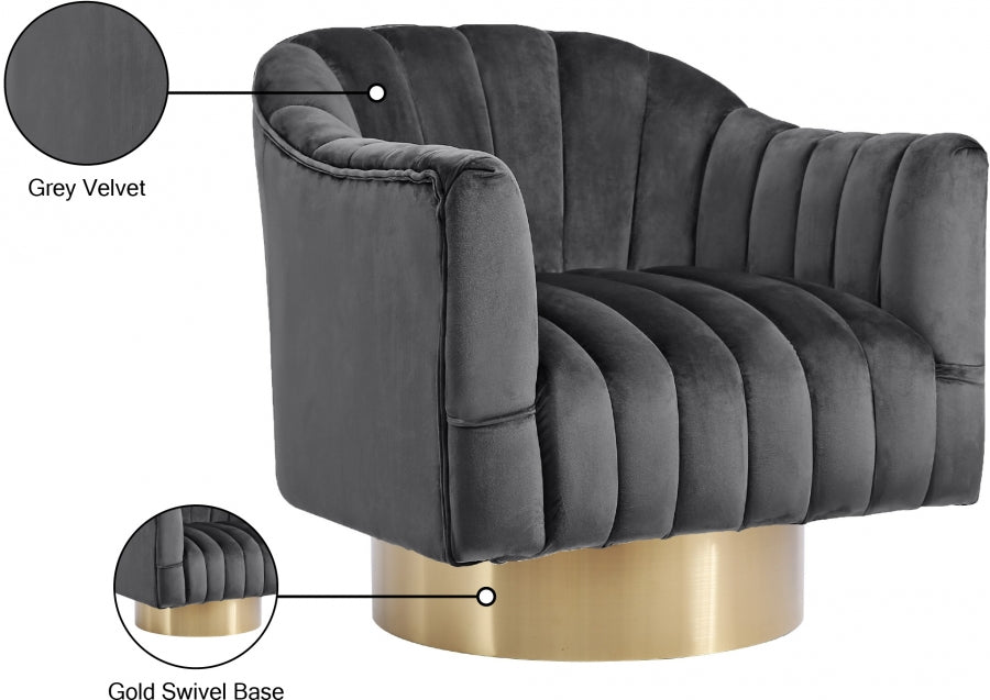 Farrah Velvet Upholstered Swivel Accent Chair