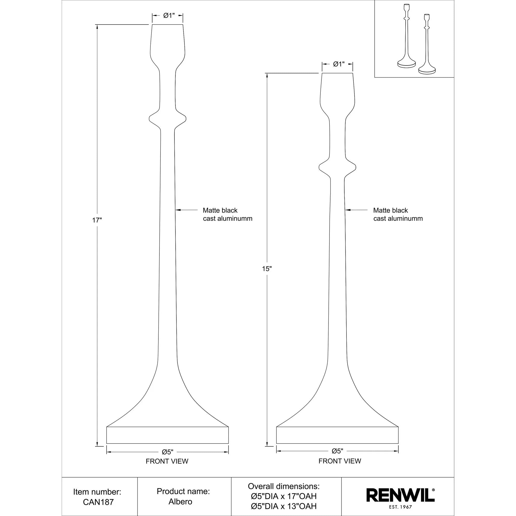 Albero Candle Holder Set Of 2