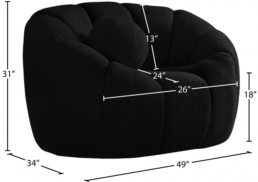 Fauteuil d'appoint rembourré en chenille Vivi