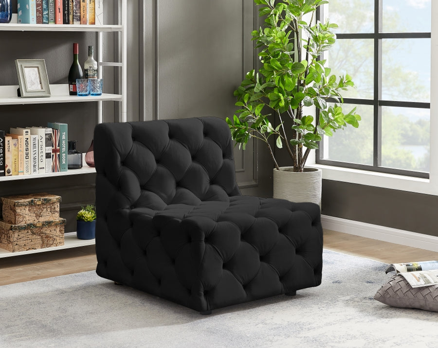 Tuft Velvet Upholstered Armless Modular Chair