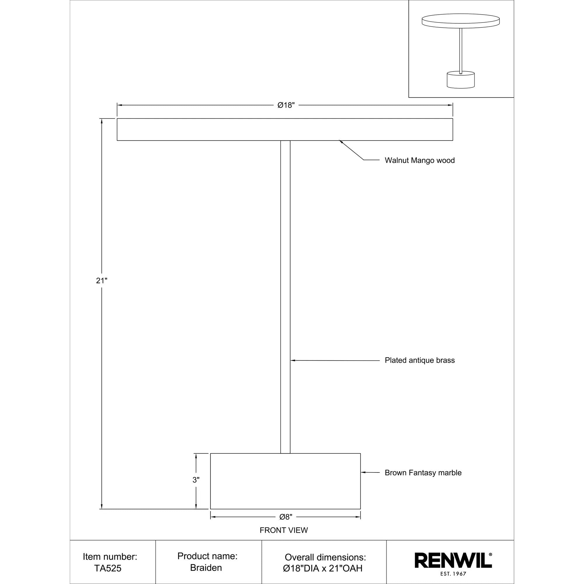 Braiden Side & End Table