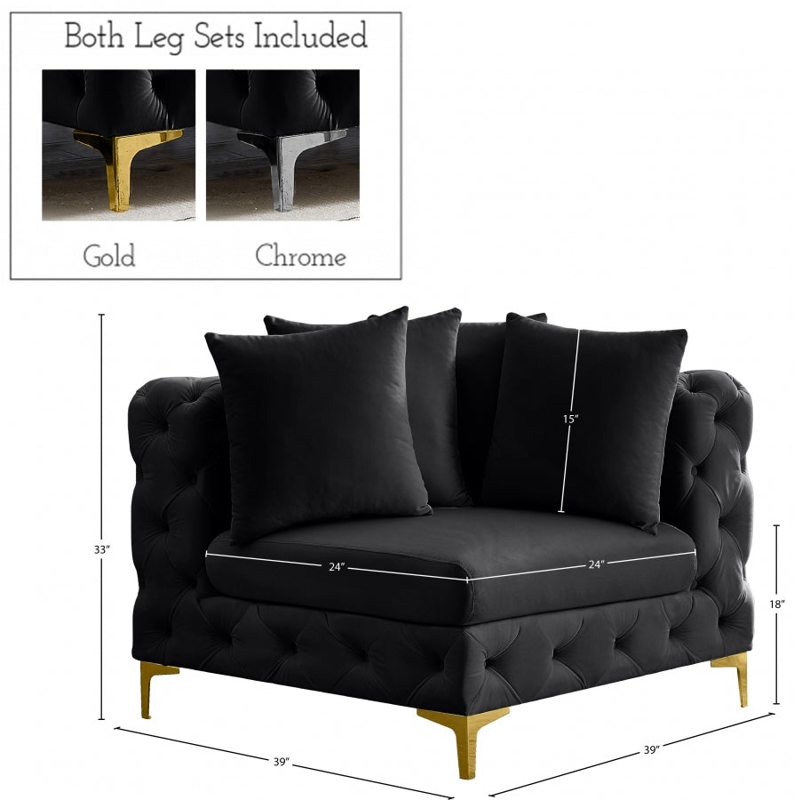 Tremblay Velvet Upholstered Corner Modular Chair
