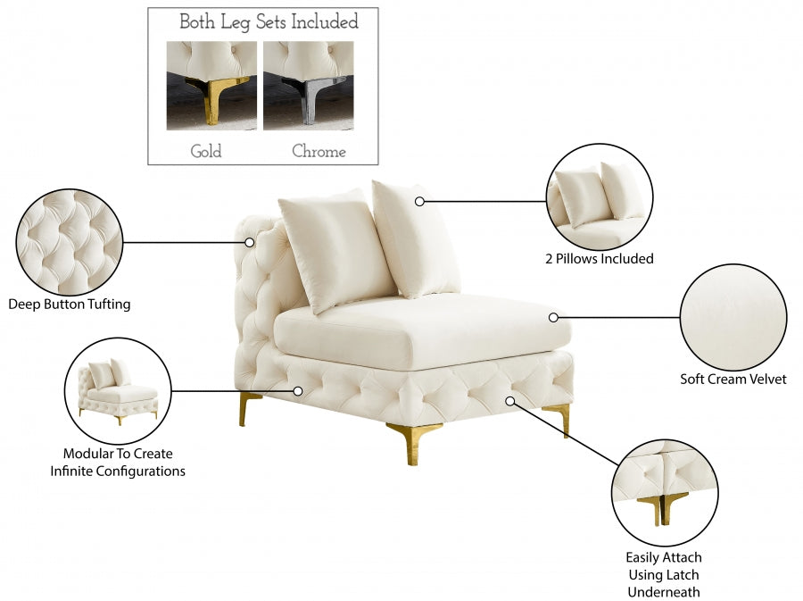 Fauteuil d'appoint rembourré en chenille Vivi