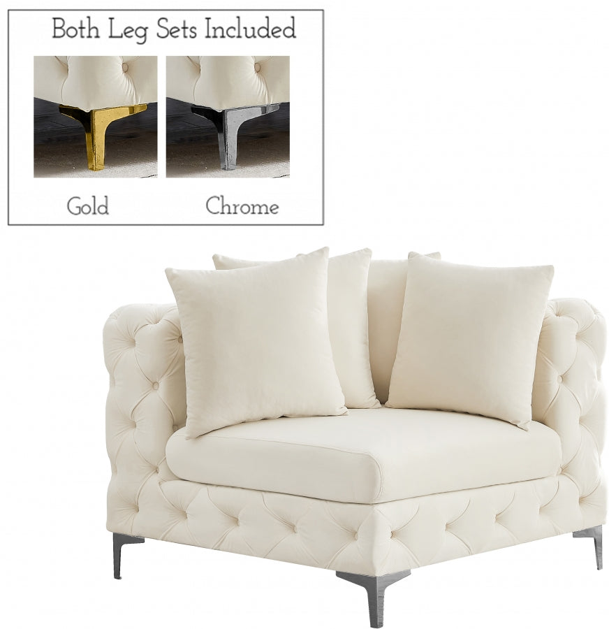 Tremblay Velvet Upholstered Corner Modular Chair