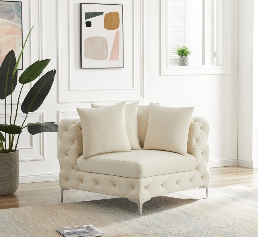 Tremblay Velvet Upholstered Corner Modular Chair