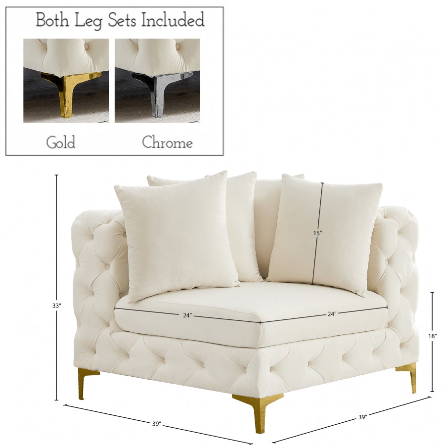 Tremblay Velvet Upholstered Corner Modular Chair
