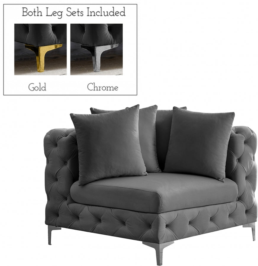 Tremblay Velvet Upholstered Corner Modular Chair