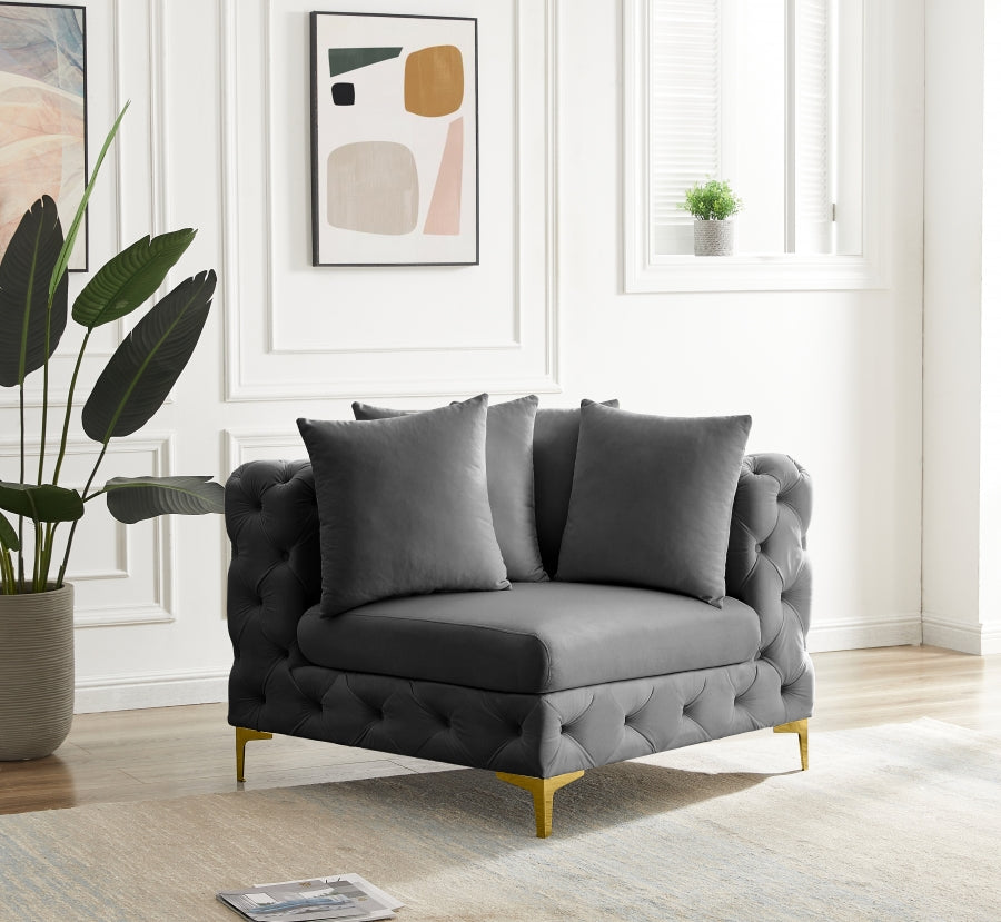 Tremblay Velvet Upholstered Corner Modular Chair