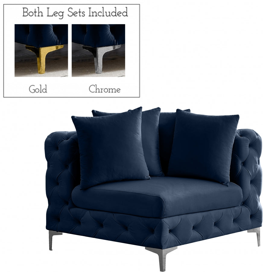 Tremblay Velvet Upholstered Corner Modular Chair