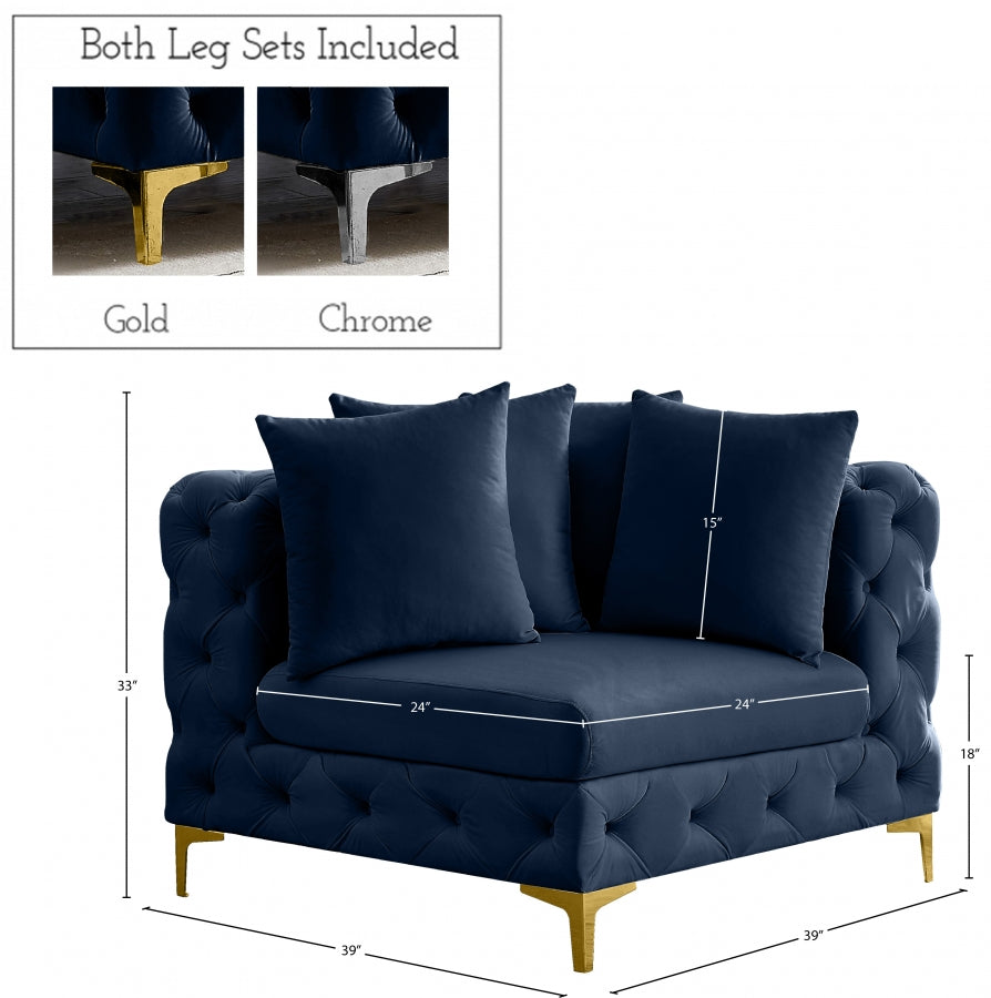 Tremblay Velvet Upholstered Corner Modular Chair