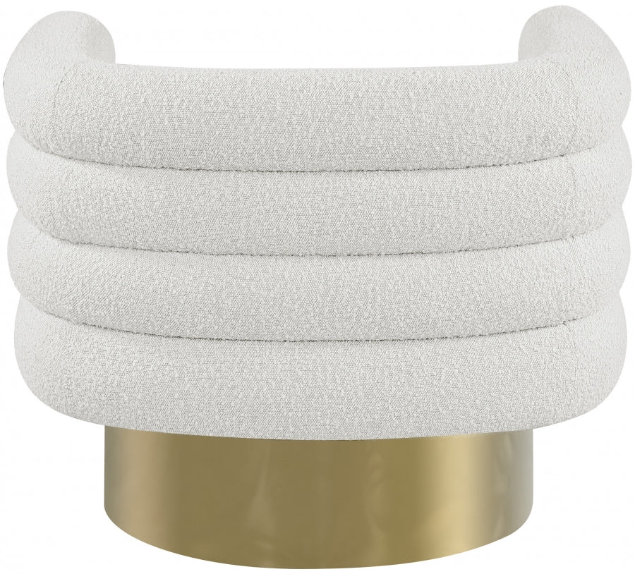 Tessa Boucle Fabric Upholstered Swivel Accent Chair