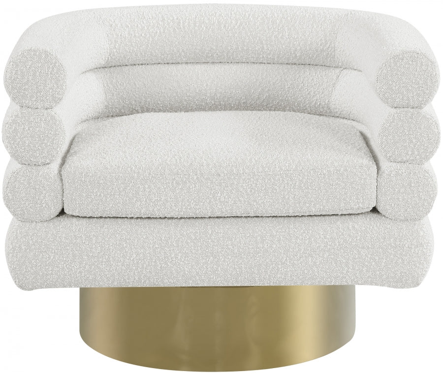 Tessa Boucle Fabric Upholstered Swivel Accent Chair