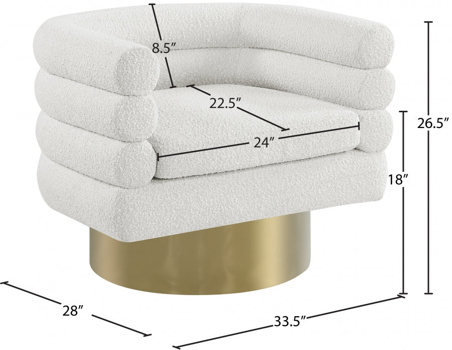 Tessa Boucle Fabric Upholstered Swivel Accent Chair