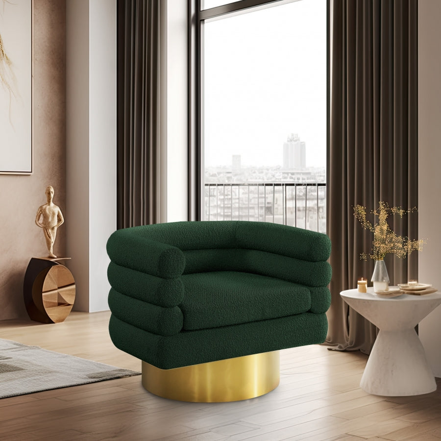 Tessa Boucle Fabric Upholstered Swivel Accent Chair