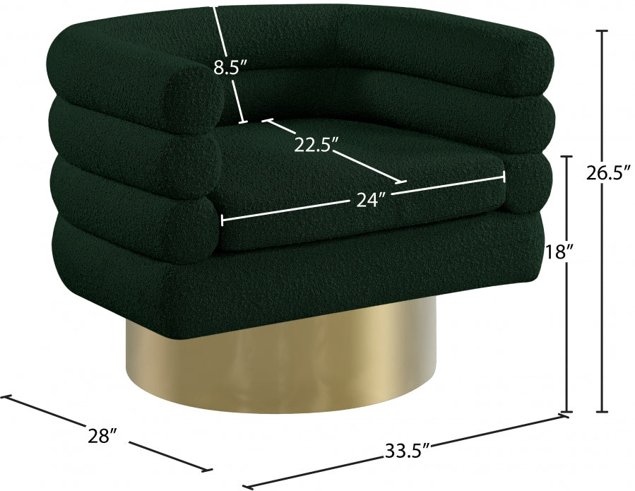 Tessa Boucle Fabric Upholstered Swivel Accent Chair