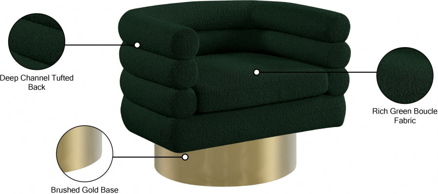 Tessa Boucle Fabric Upholstered Swivel Accent Chair